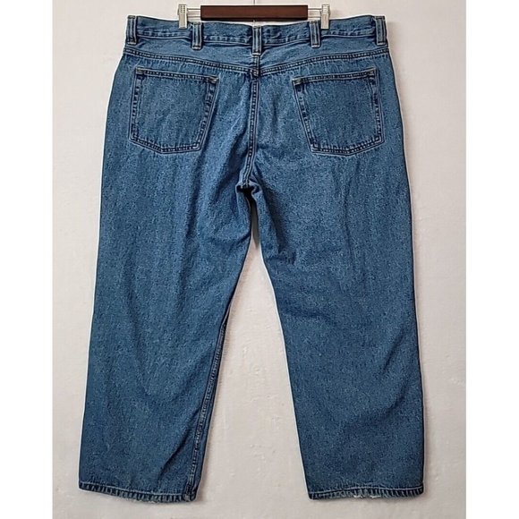 Blue Mountain Medium Wash Relaxed Straight Denim Mens Blue Jeans 44 x 30 - Picture 6 of 16